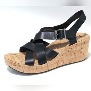 NEW Kork by kork ease nova sandals shoes cork wedge leather women's 11